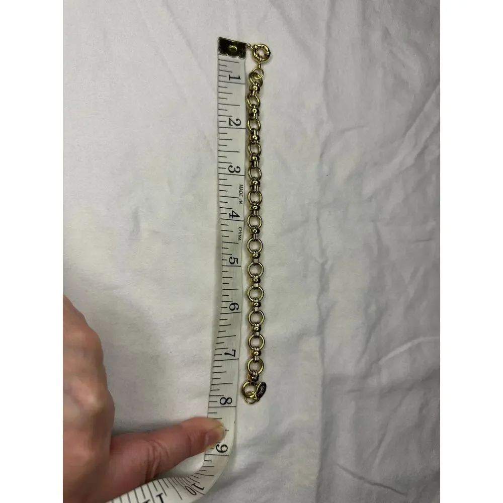 Vintage Francesca Visconti Italian Cable Chain Bracelet Gold Tone 7” Designer